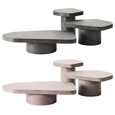 Modern Concrete Bao Table by Baxter 3D model image 1 
