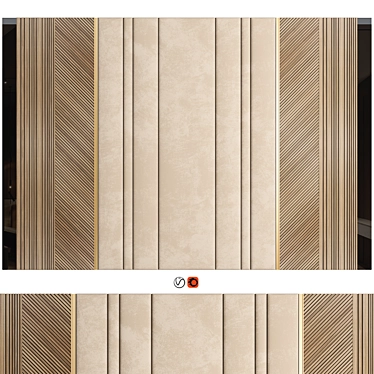 Modern 3D Wall Panel Decor 3D model image 1 