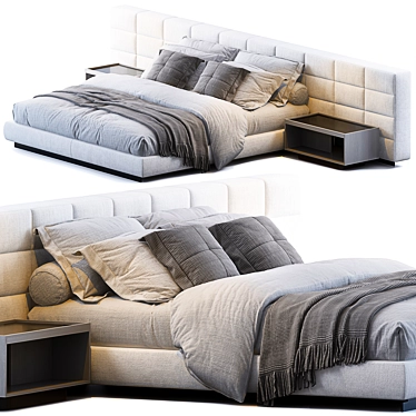 Stylish Lawrence Bed by Minotti 3D model image 1 