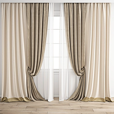 Polygonal Curtain Model Set 3D model image 1 