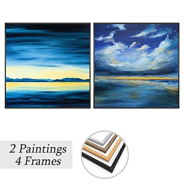 Artwork Set with Multiple Frames 3D model image 1 