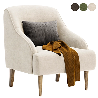 Aubrey Upholstered Armchair Trio 3D model image 1 