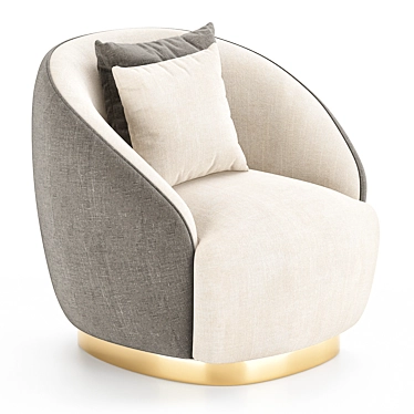 Modern Fabric Armchair 3D Model 3D model image 1 