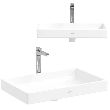 TOTO NEOREST L4716E Half-embedded Sink 3D model image 1 