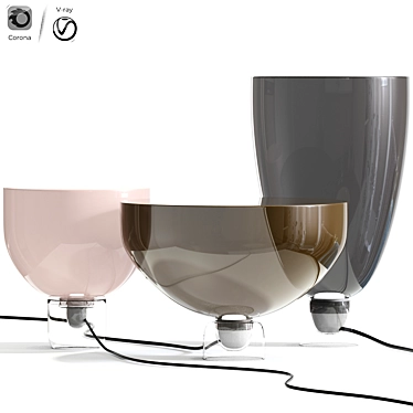 Glass LED Table Lamp 3D Model 3D model image 1 