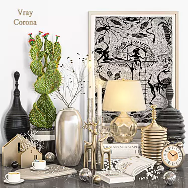 Chic Décor Set for Vray 3D model image 1 