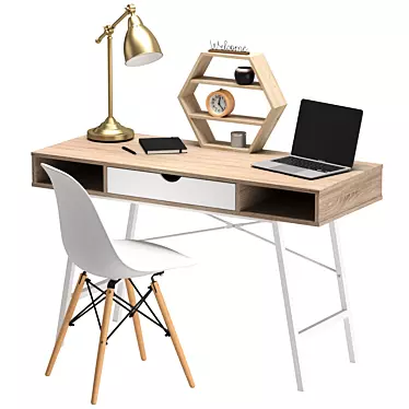 Modern Home Office Set 3D model image 1 