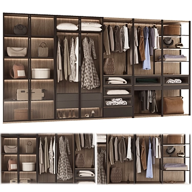 Modern Style Wardrobe Composition 3D model image 1 