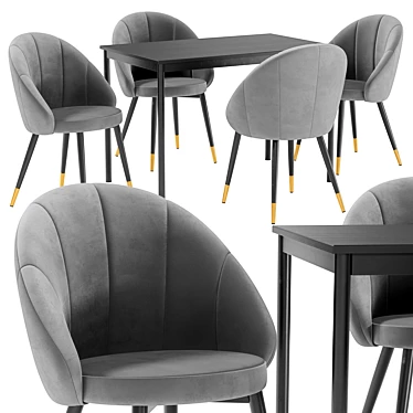 Modern Dining Set Sandsberg Naomi 3D model image 1 