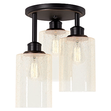 Elegant Glass Semi Flush Mount 3D model image 1 