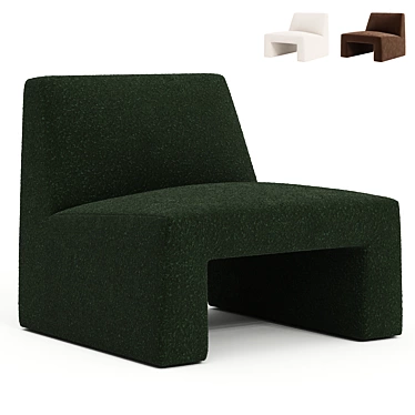 Modern Green Bouclé Accent Chair 3D model image 1 