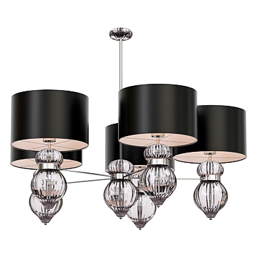 Elegant Glass Suspension Lamp 3D model image 1 