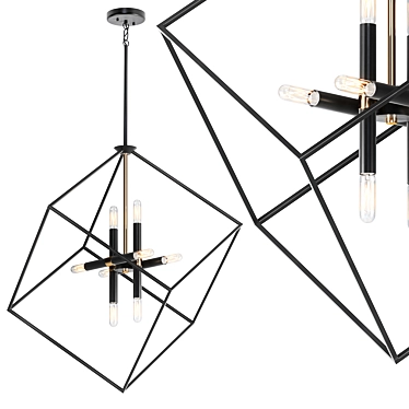 Modern Black Pendant Light Fixture 3D model image 1 