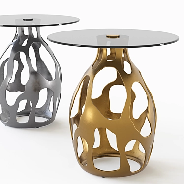 KARE Volcano Gold Side Table 3D model image 1 