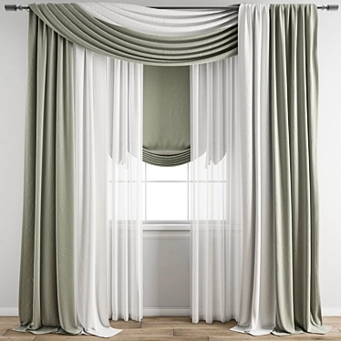 Polygonal 3D Curtain Model Archive 3D model image 1 