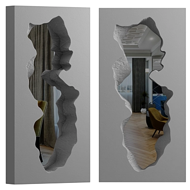 Reflective Artistic Distortion Mirror 3D model image 1 