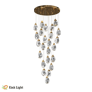 Gold LED Pendant Lamp 60cm 3D model image 1 