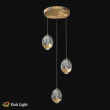 Gold Glass LED Pendant Light 3D model image 1 