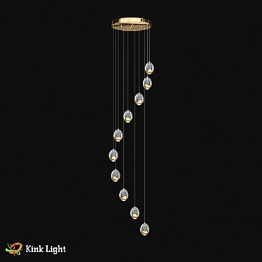 Berti LED Pendant Chandelier Chrome Gold 3D model image 1 