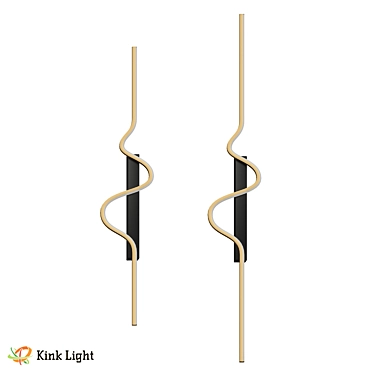 Scadi Black Gold LED Sconce 3D model image 1 