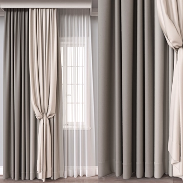  Modern Curtain 3D Model 3D model image 1 