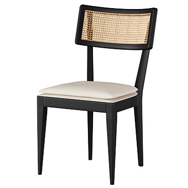 Retro Nettlewood Black Dining Chair 3D model image 1 