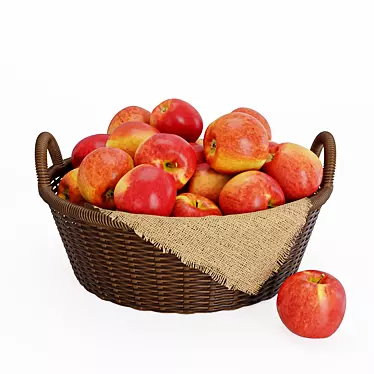 Fruitful Basket, Natural Delight, Apple Appeal 3D model image 1 