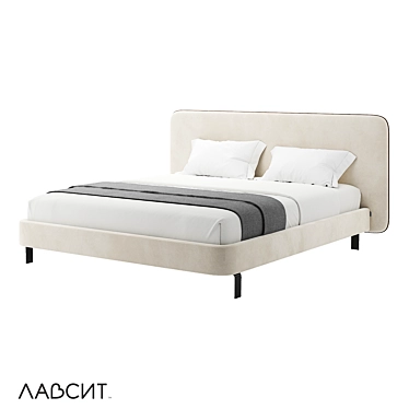 Modern Minimalist Double Bed 3D model image 1 