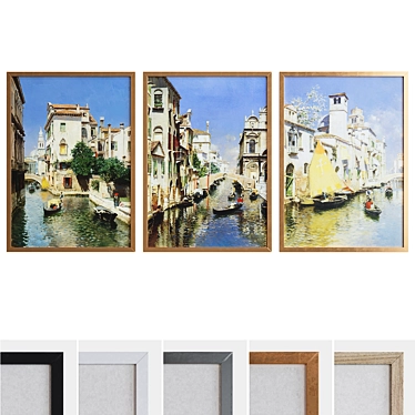 Venetian Landscape Frame Set 3D model image 1 