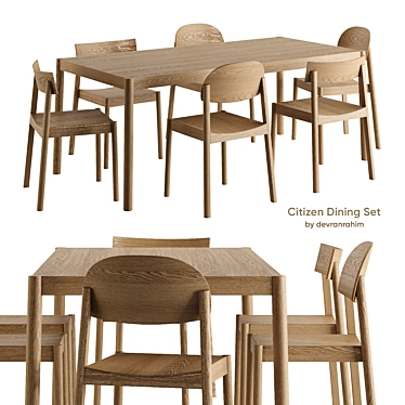 Sleek Citizen Dining Set by EMKO 3D model image 1 