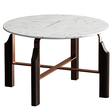 Calacatta Marble Wood Metal Table 3D model image 1 