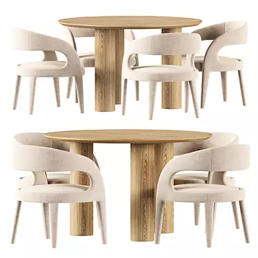 Elegant Dining Set: Mojave Table & Joel Chair 3D model image 1 