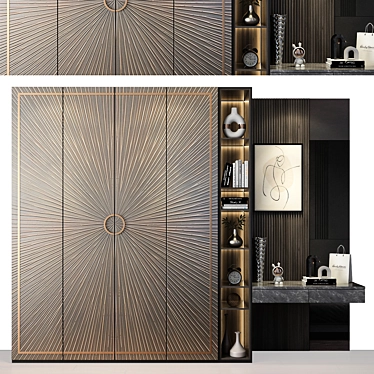 Custom Furniture Composition with Wardrobe 3D model image 1 