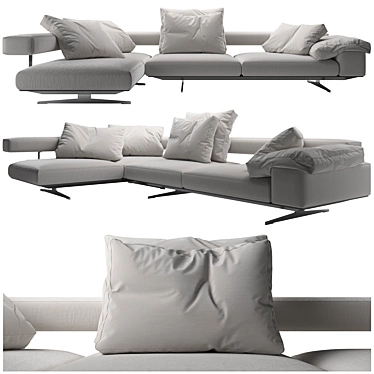 Elegant Flexform Wing Sofa 3D model image 1 