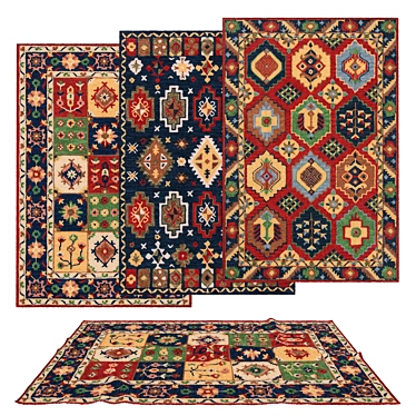 Set of 6 High-Quality Rugs 3D model image 1 