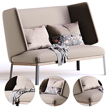 Elegant and Modern High Love Seat 3D model image 1 