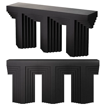 Handcrafted Noir Acropolis Console 3D model image 1 