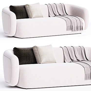 Elegant Volta 3-Seater Sofa 3D model image 1 