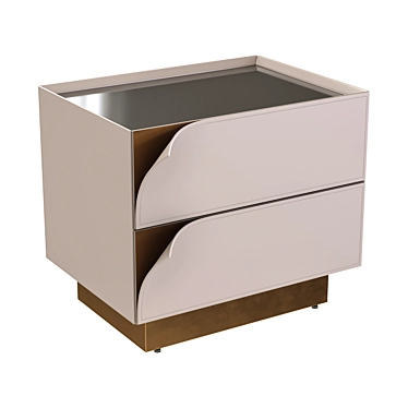 Page Nightstand Right-Handed MDF Glass 3D model image 1 