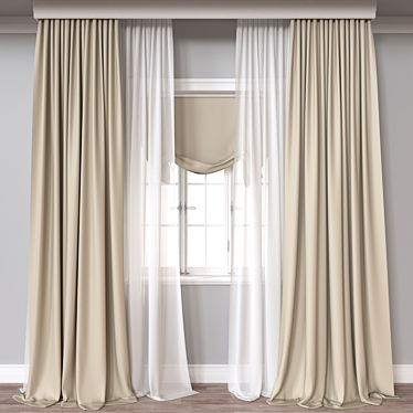 Versatile 3D curtain model 3D model image 1 