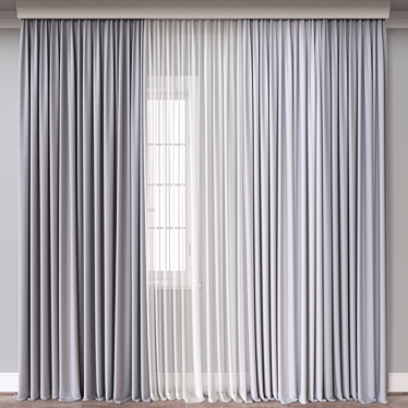 Luxury Curtain 3D Model 3D model image 1 