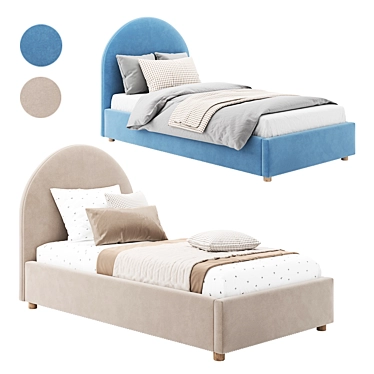 Molly Beds Set: Blue & Beige 3D model image 1 