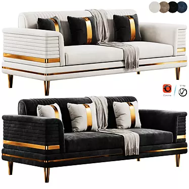 Luxurious FH 7166 Sofa Set 3D model image 1 