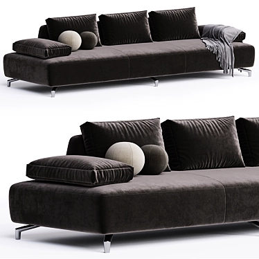 Sleek Modern Sectional Sofa 3D model image 1 