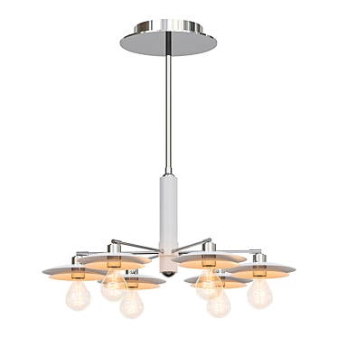 Elegant Milla 6 Light Chandelier 3D model image 1 