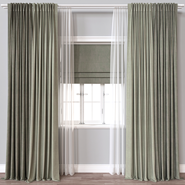 Versatile 3D Curtain Model 3D model image 1 