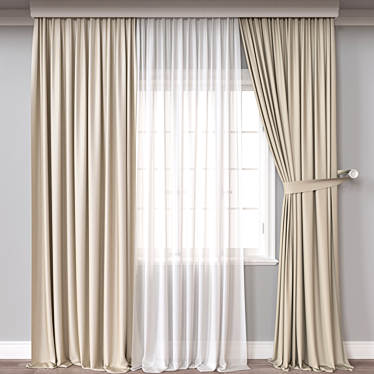 Window Curtain 3D Model 3D model image 1 