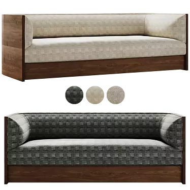 Modern Barrel Lounge Sofa Set 3D model image 1 