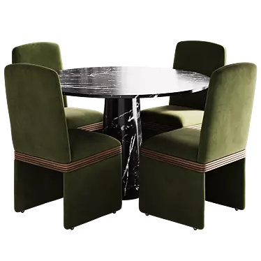 Elegant Pirouette Table & Rhodes Chair 3D model image 1 