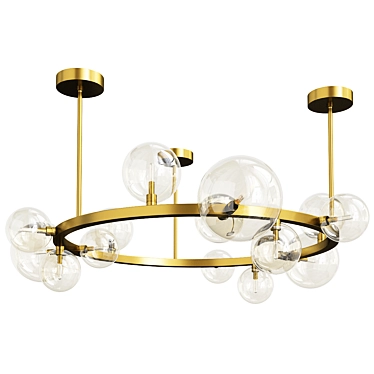 Elegant Gold Ceiling Fixture 3D model image 1 